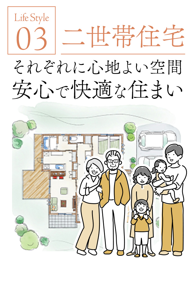 03二世帯住宅 それぞれに心地よい空間 安心で快適な住まい